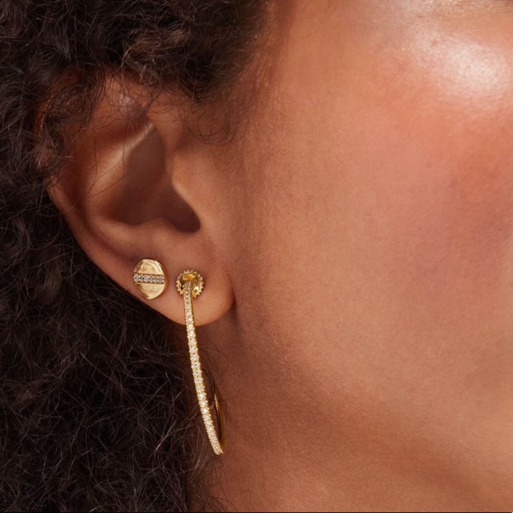 Stella & Dot | Hardware Pavé Silver + Gold Mixed Metal Stud Set - Picture 4 of 7